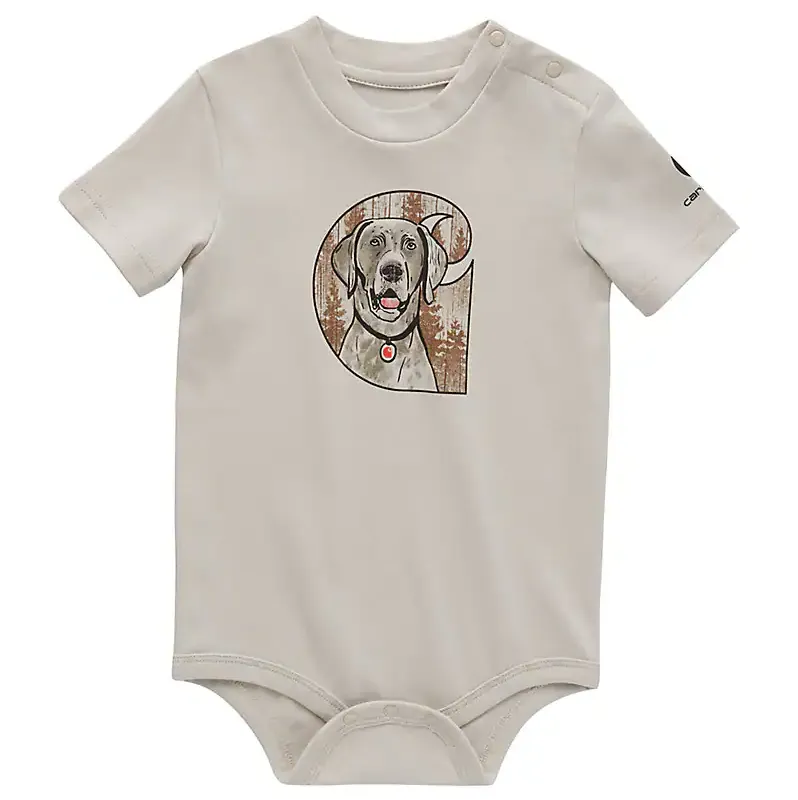 Infant Short-Sleeve Dog Bodysuit - Malt