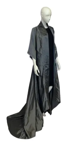 Judith Coat, in Gunmetal Crushed Silk Twill