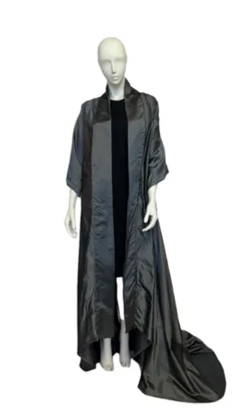 Judith Coat, in Gunmetal Crushed Silk Twill