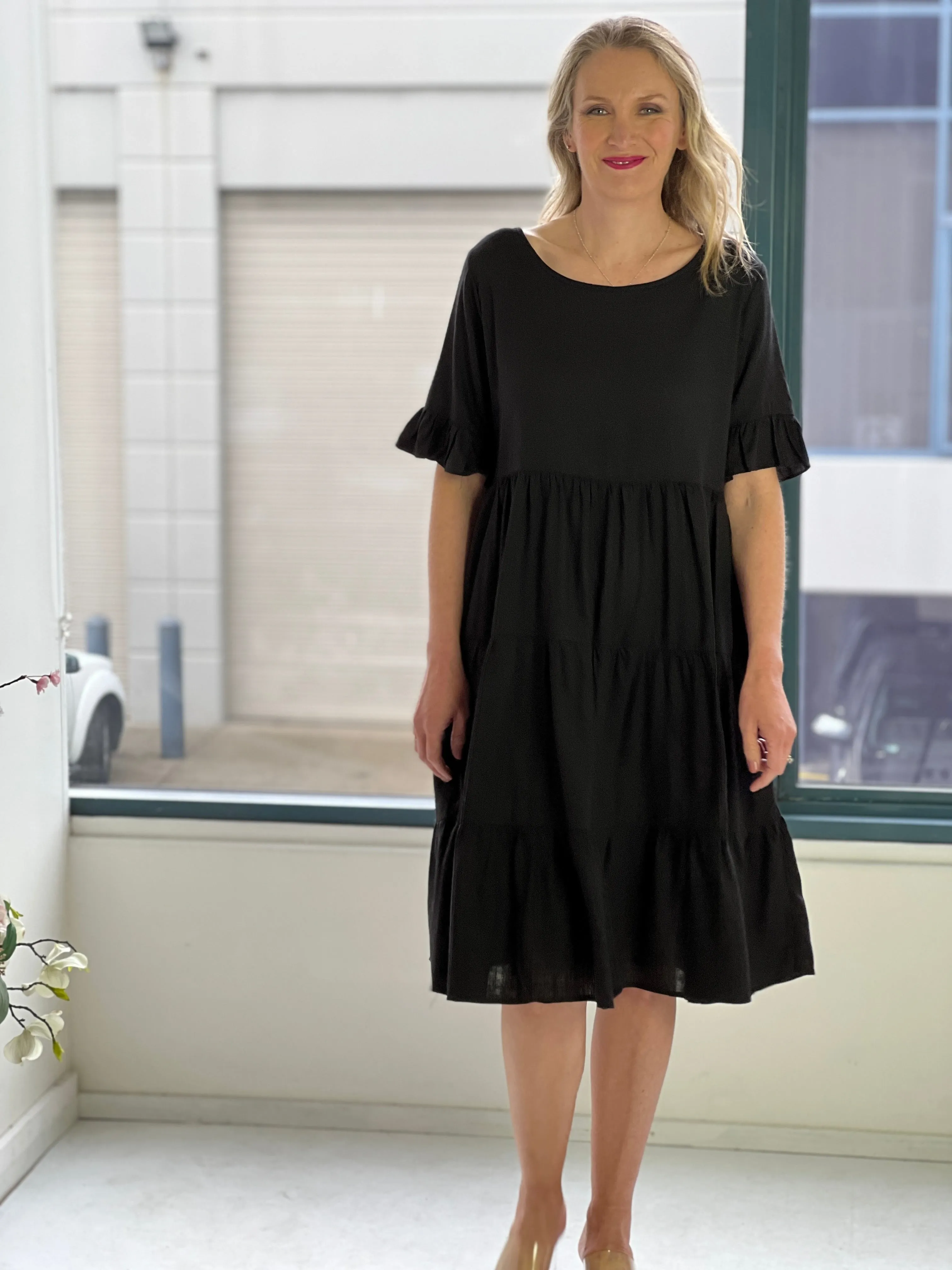 Kane Black Linen Dress