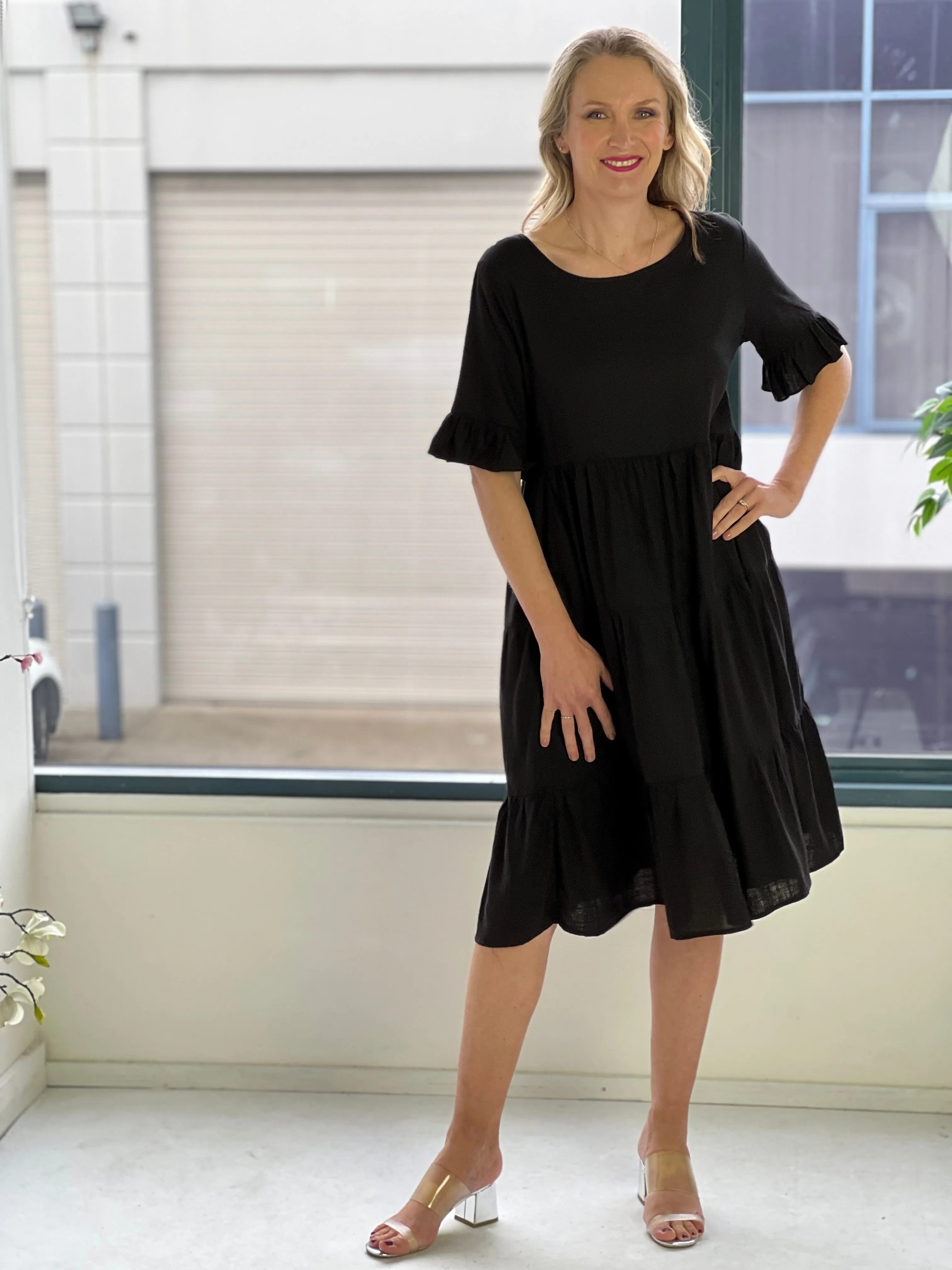 Kane Black Linen Dress