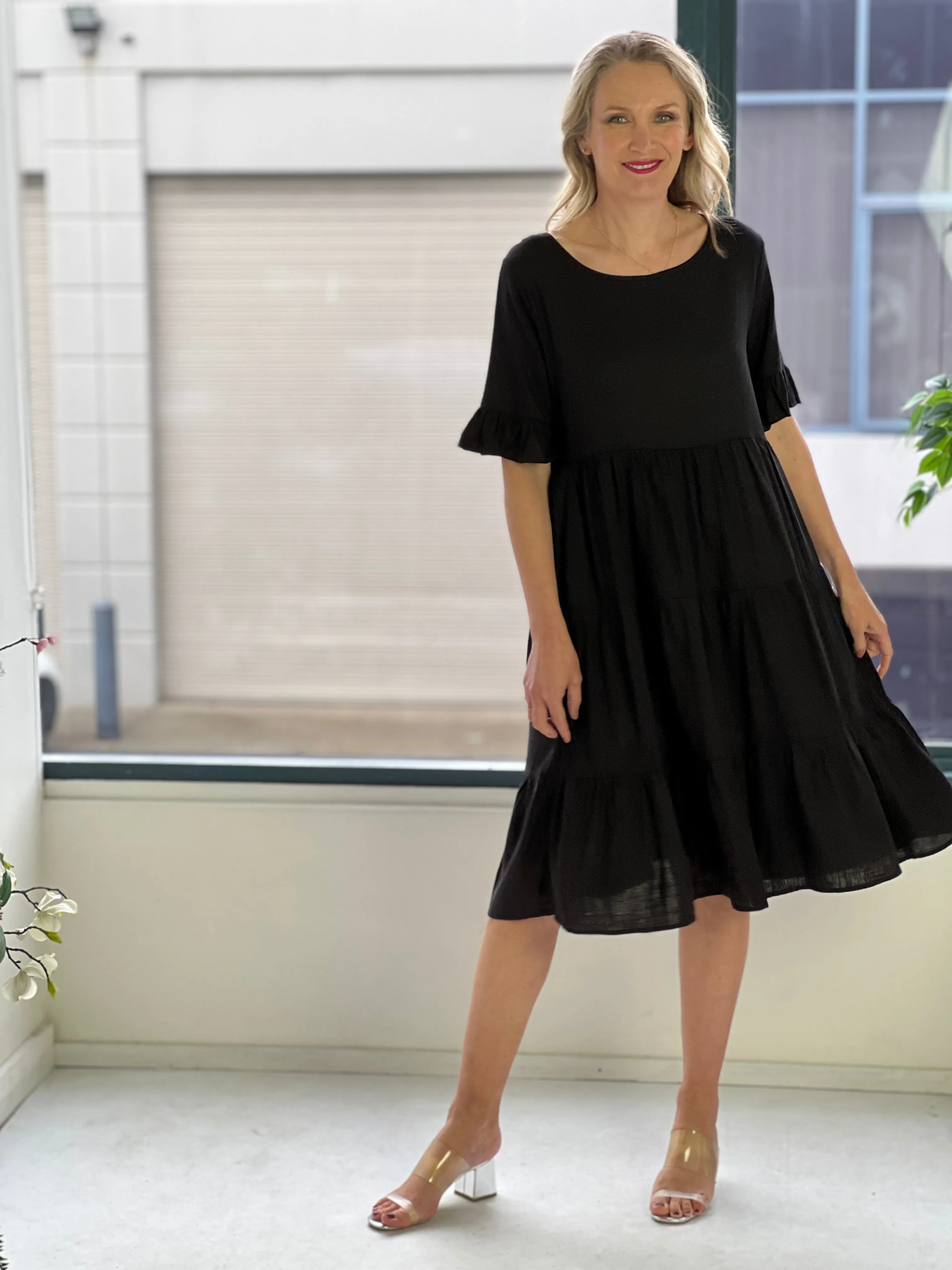 Kane Black Linen Dress