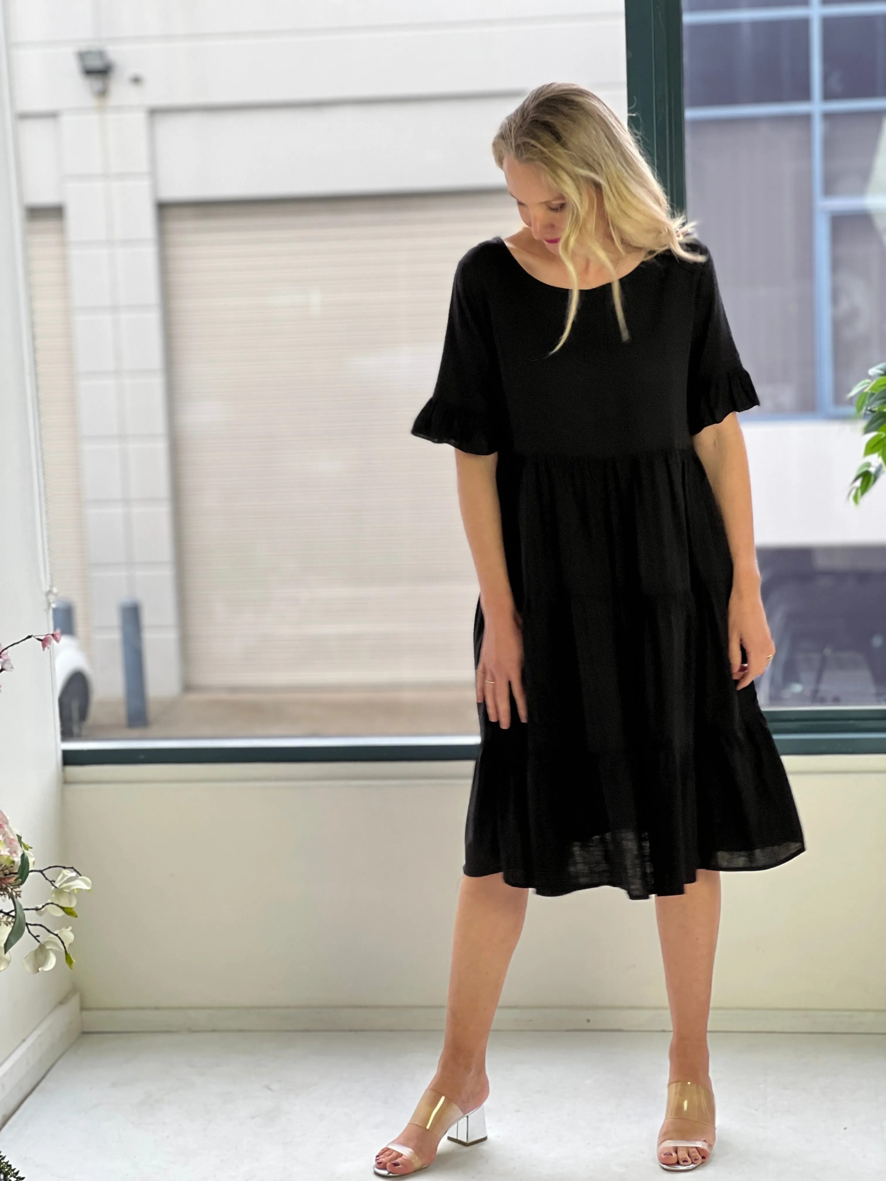 Kane Black Linen Dress