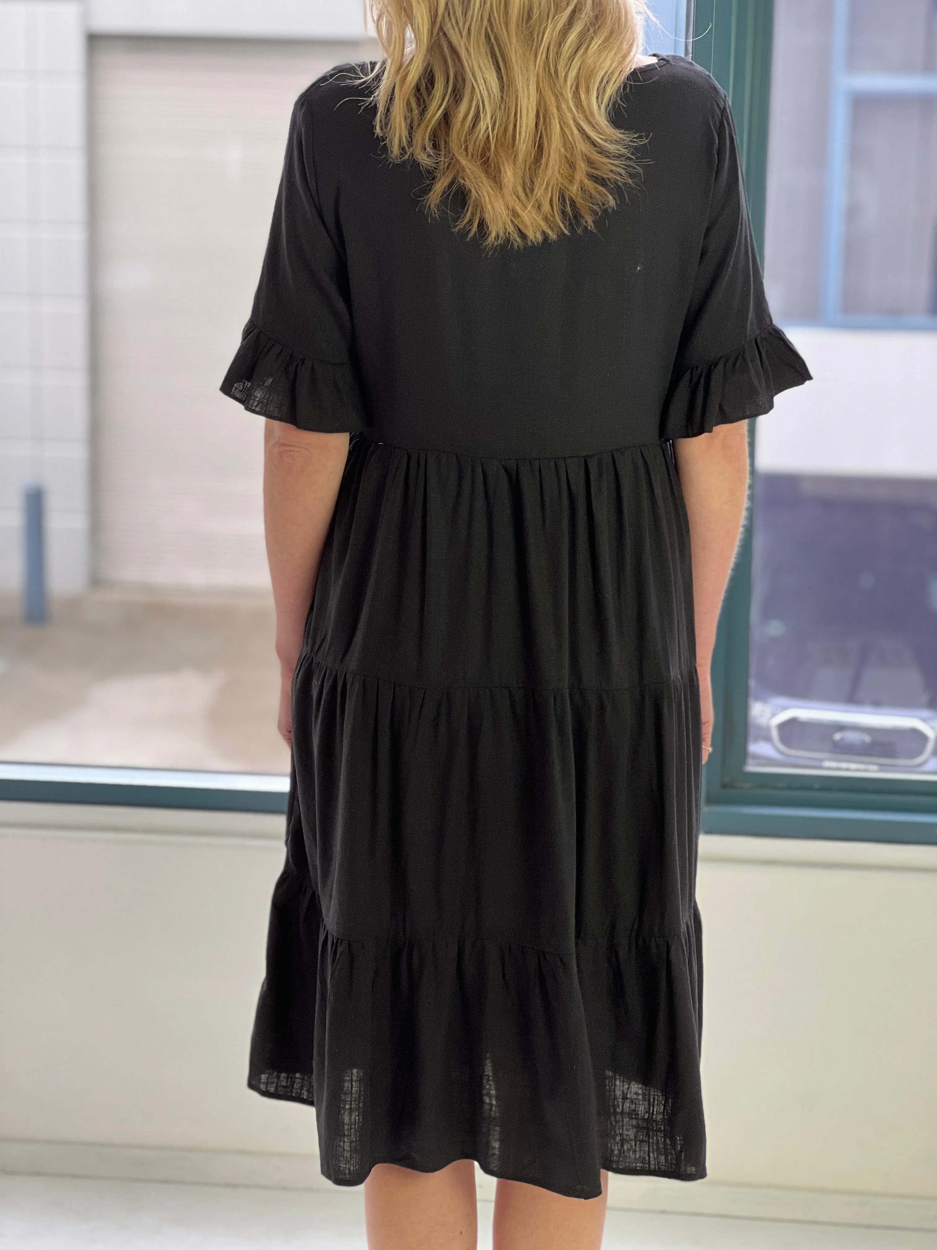 Kane Black Linen Dress