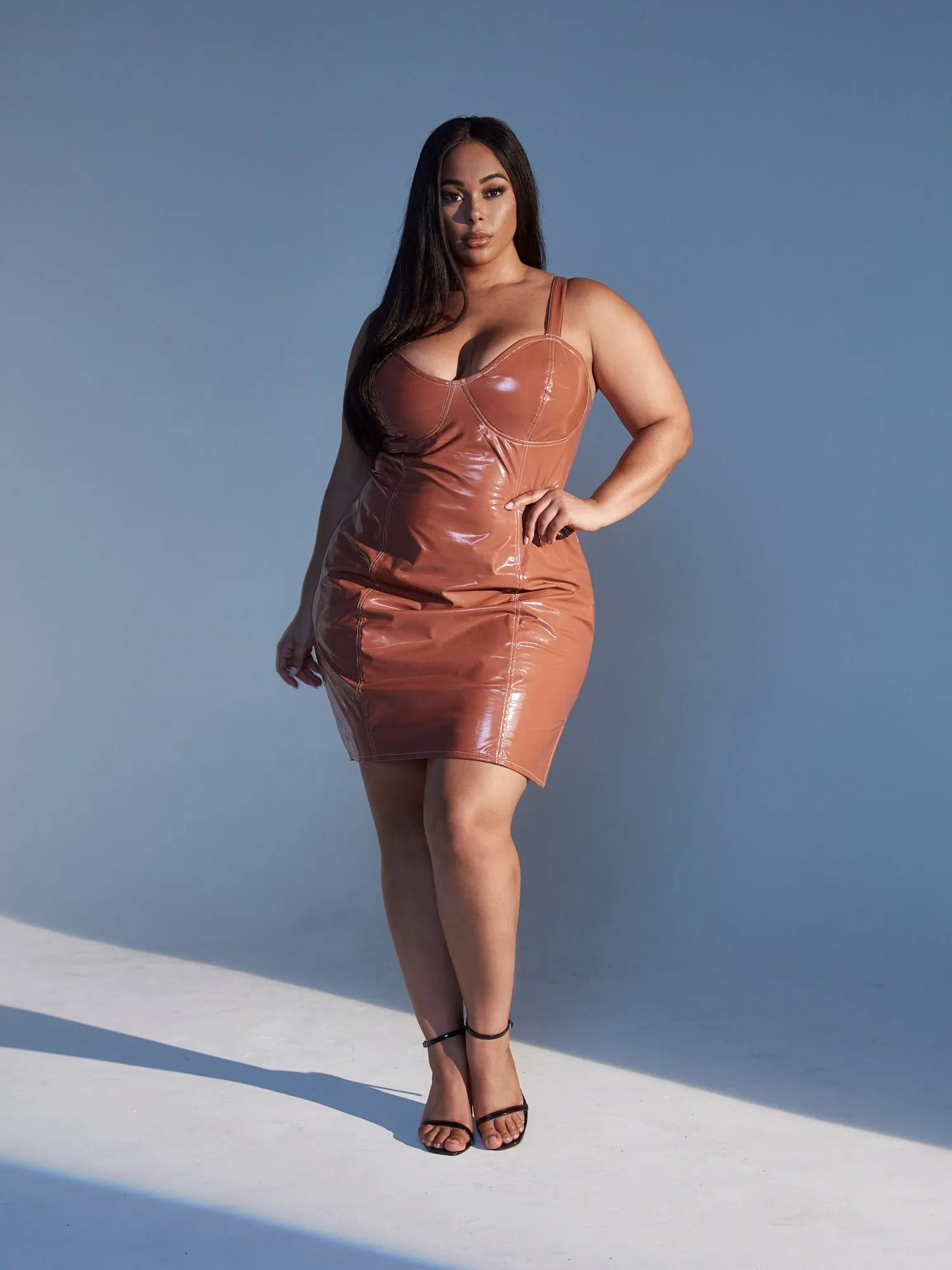 Kiera Faux Leather Slip Dress