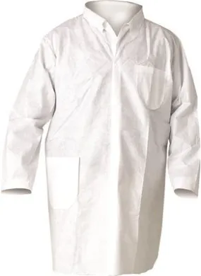 Kleenguard* A20 Breathable Particle Protection Lab Coat Snap Front White Medium 25 Per Case