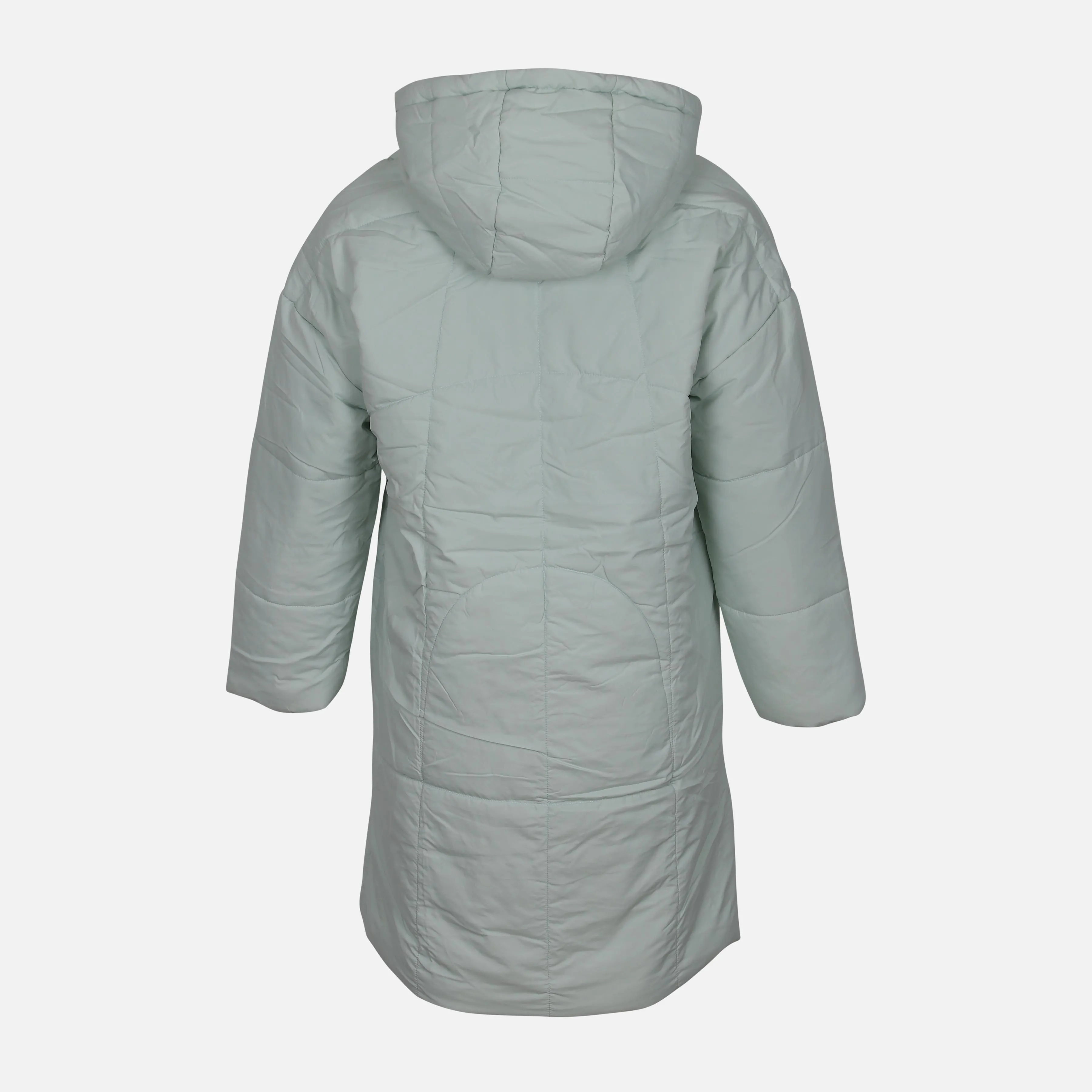 LADIES LONG PUFFER JACKET WITH HOOD