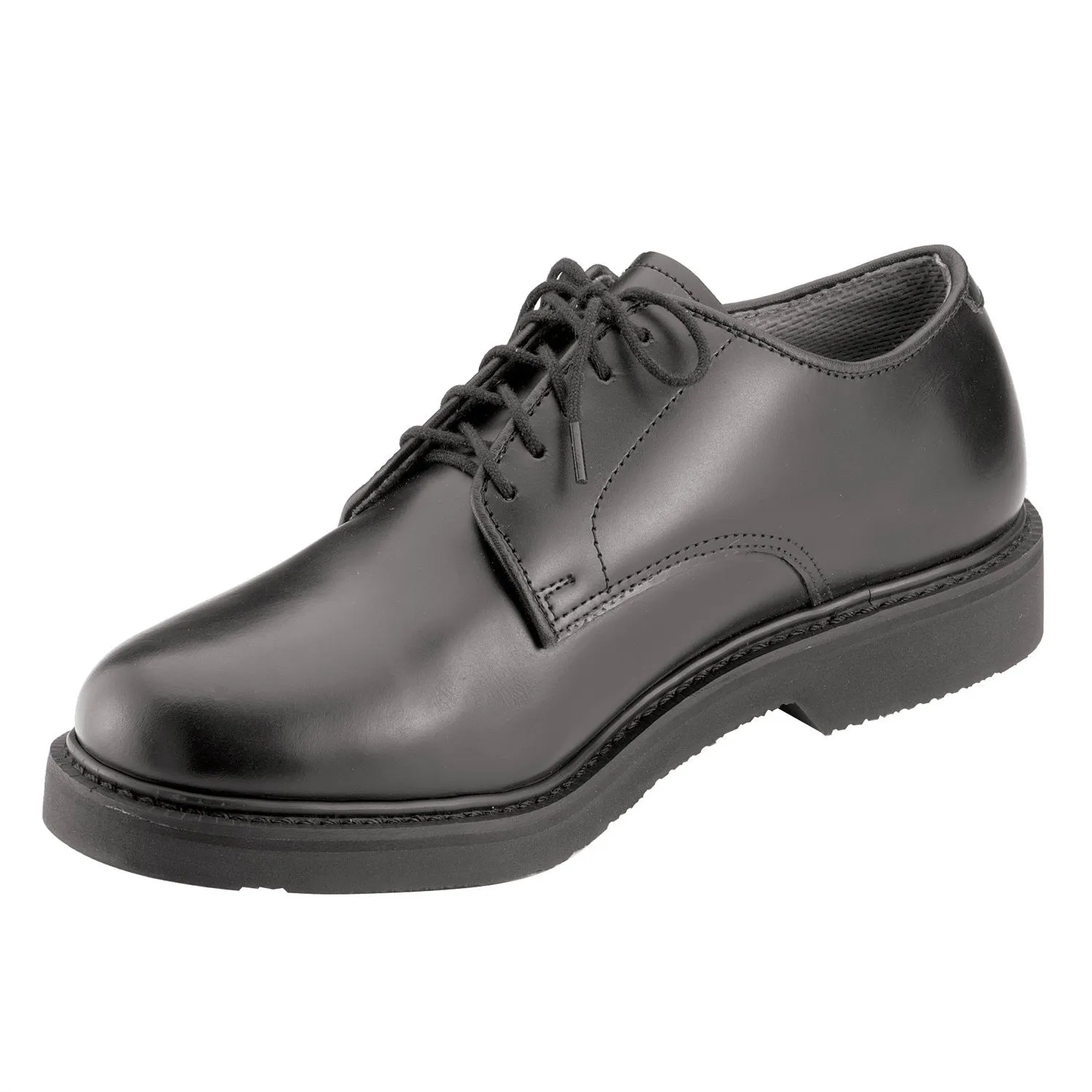 Leather Military Uniform Oxford Dress Shoe Black