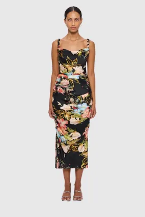 Leo Lin Rachel Cowl Neck Slip Dress - Opulent Print in Mystic