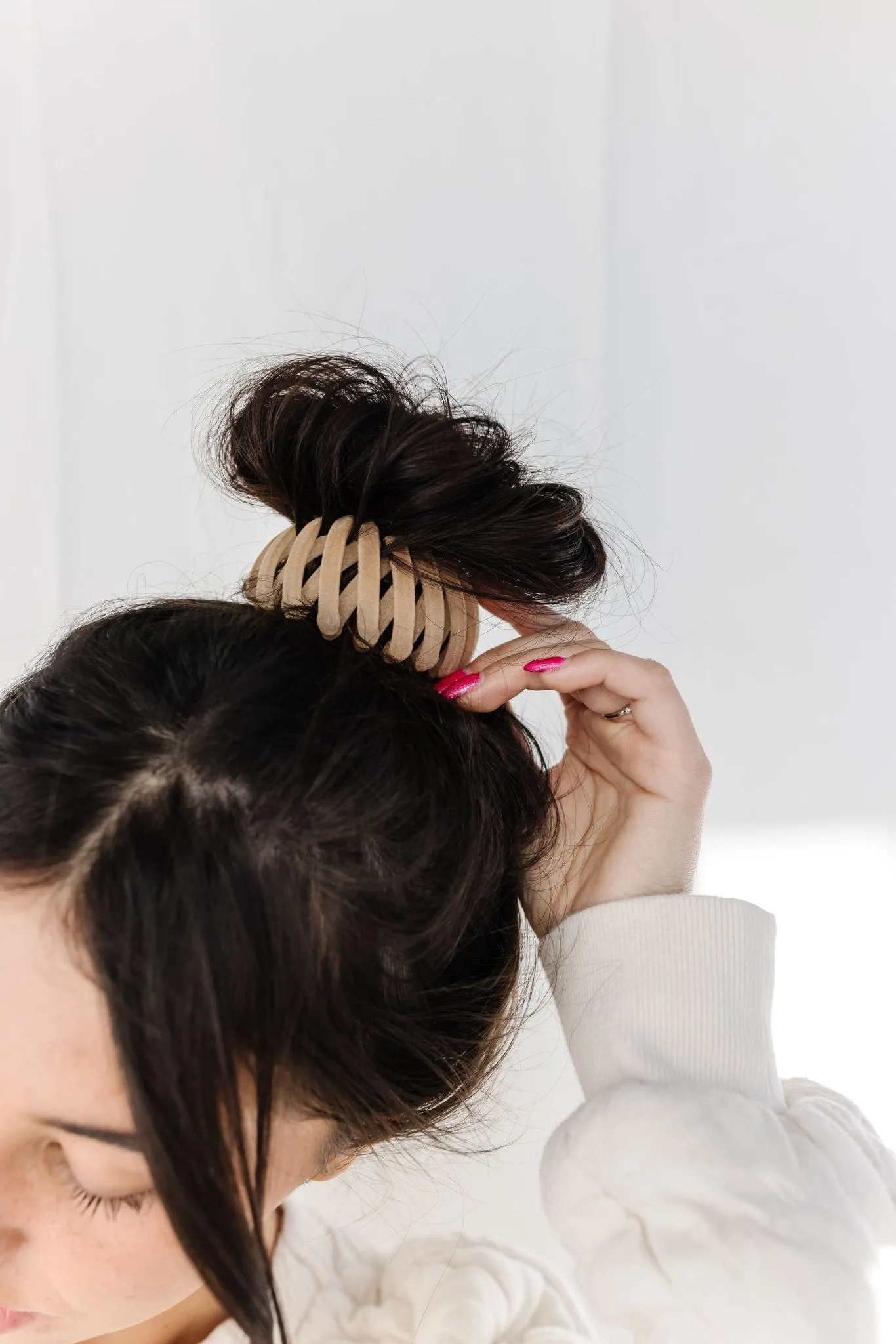 Light Brown Bird Nest Expanding Hair Claw