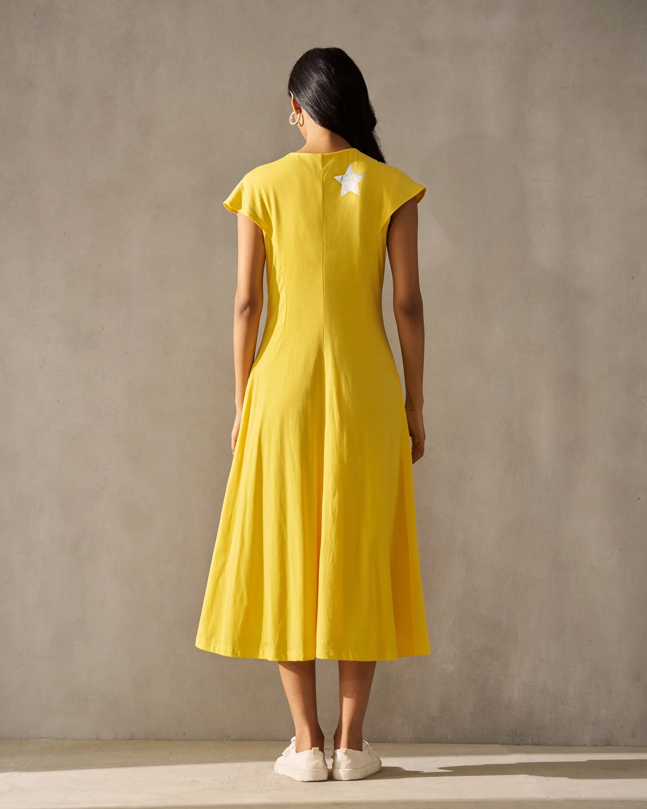 Lillian Front Gathered Dress - Yellow