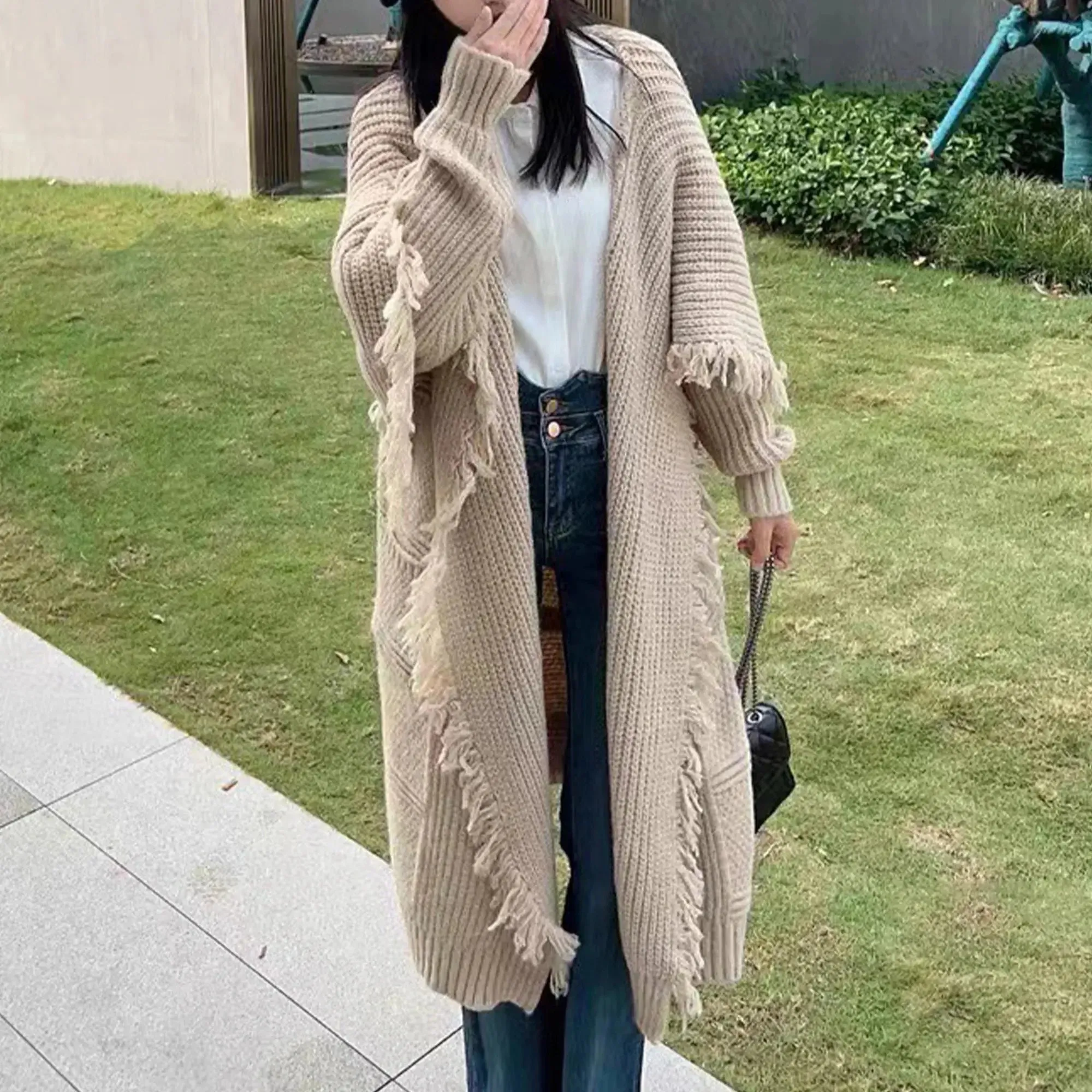 Long Alpaca Wool Cardigan Coat