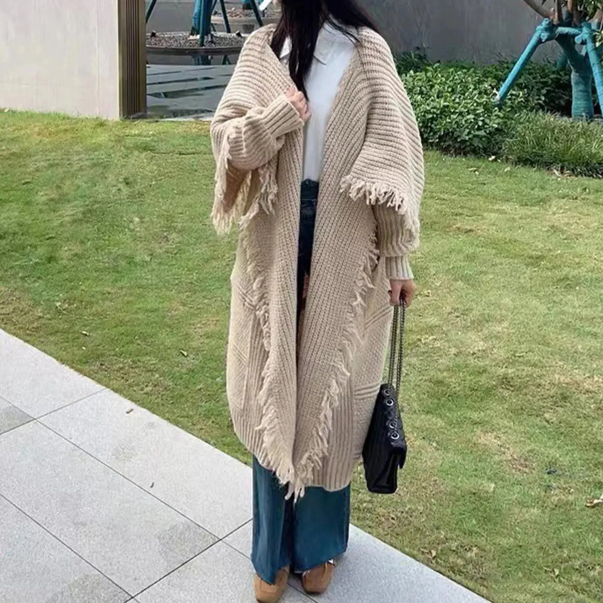 Long Alpaca Wool Cardigan Coat