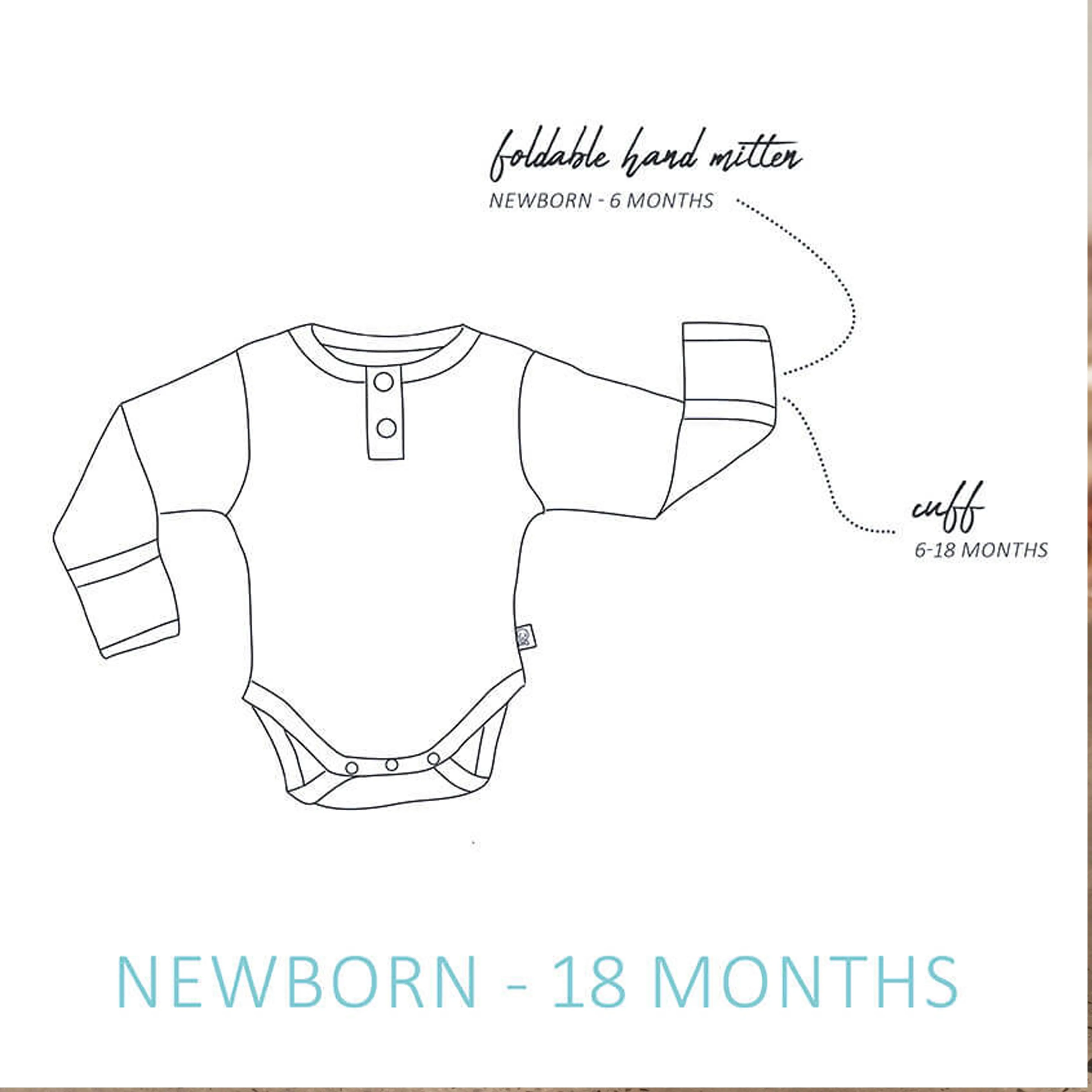 Long Sleeve Bodysuit (Dewkist) - Size 0-3 Months (000)