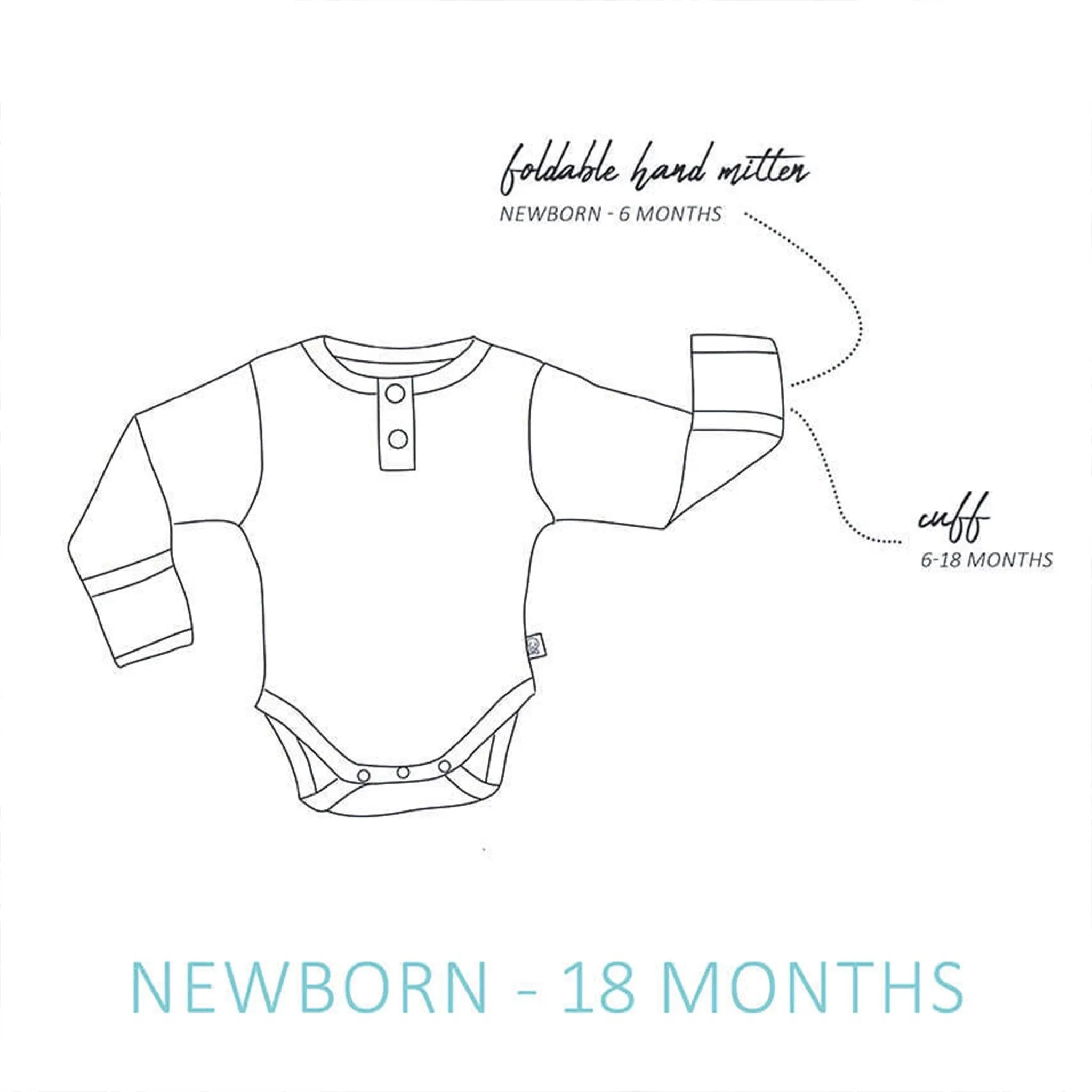 Long Sleeve Bodysuit (Eucalypt) - Size 0-3 Months (000)