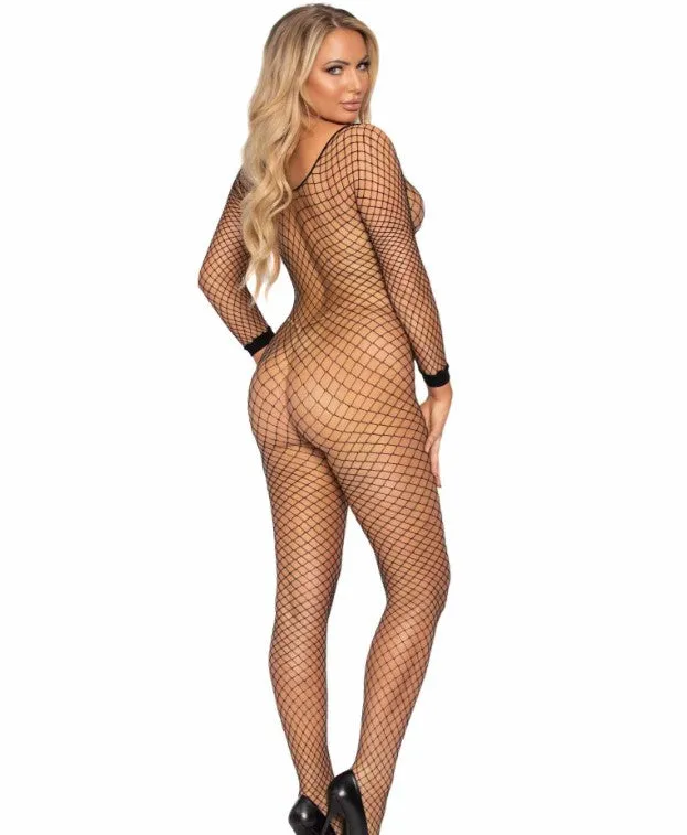 Lycra Industrial Long Sleeves Bodystocking - O/S (Black)