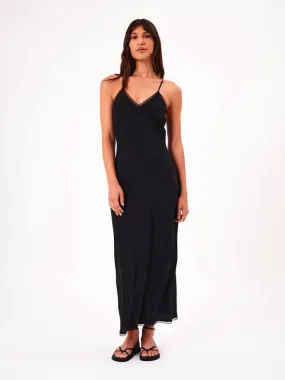 Margaux Bamboo Slip Dress: Black