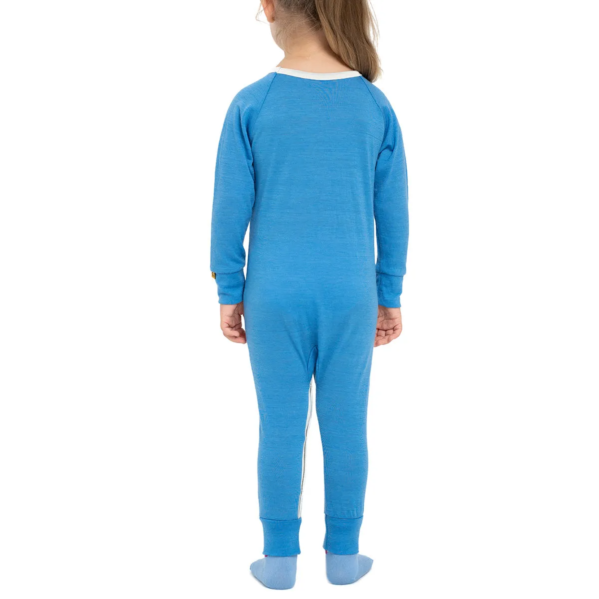 MENIQUE 100% Merino Wool Kids Romper Light Blue