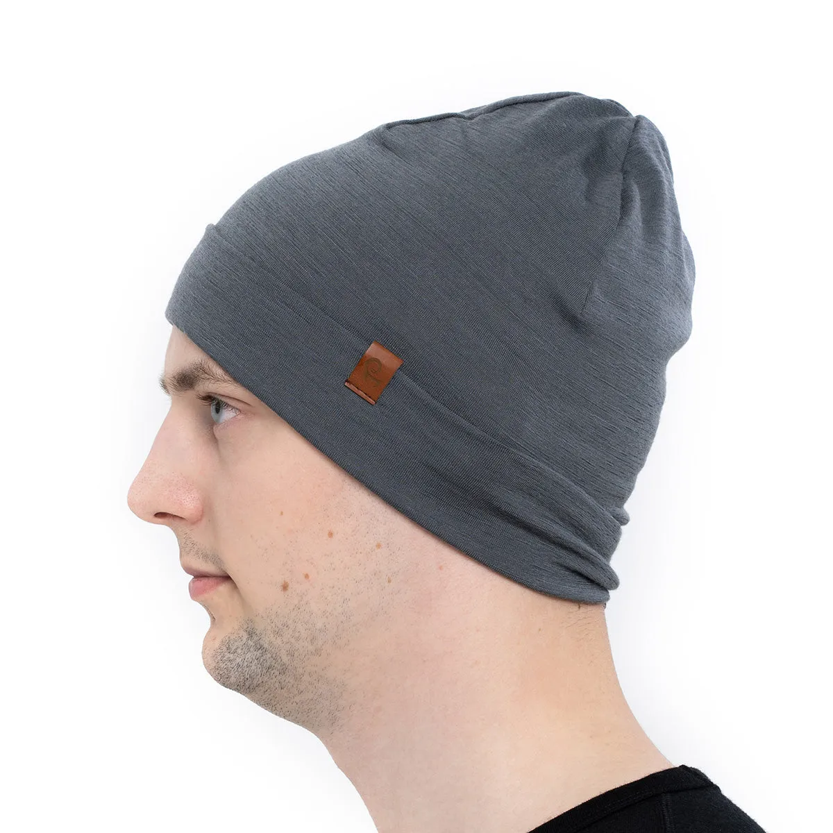 MENIQUE 100% Merino Wool Mens Beanie Perfect Grey