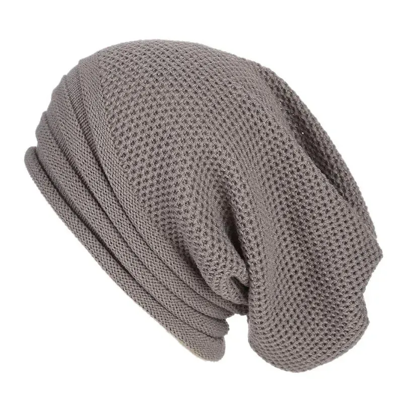 Men's Slouchy Wool Knit Beanie - Warm Winter Hat for Outdoor Fun