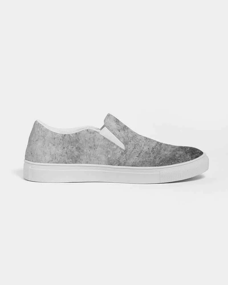 Mens Sneakers, Grey Low Top Slip-on Canvas Sports Shoes - E3t375