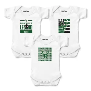 Milwaukee Bucks 3-Pack Bodysuits