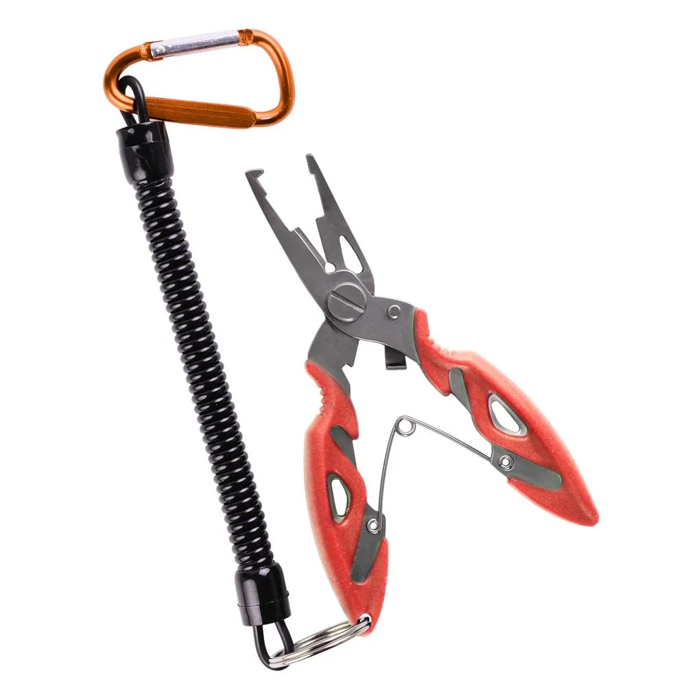 Multi Functional Fishing Pliers Scissors Line Cutter Hook Remover Fishing Clamp Accessories Tools With Lanyards Spring Rope