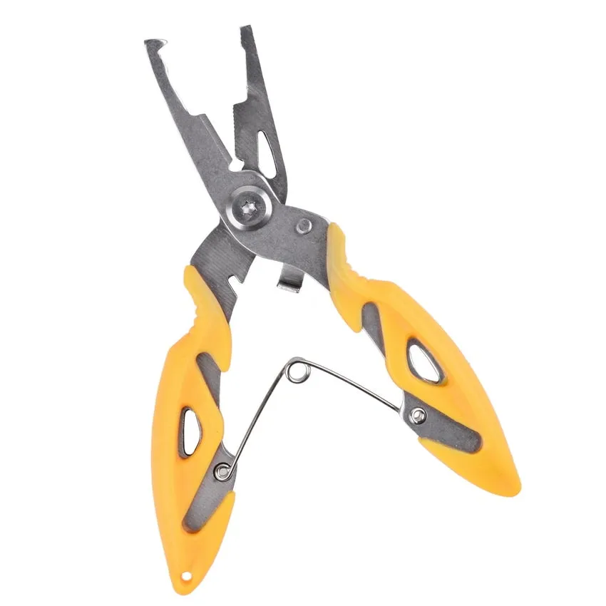 Multi Functional Fishing Pliers Scissors Line Cutter Hook Remover Fishing Clamp Accessories Tools With Lanyards Spring Rope