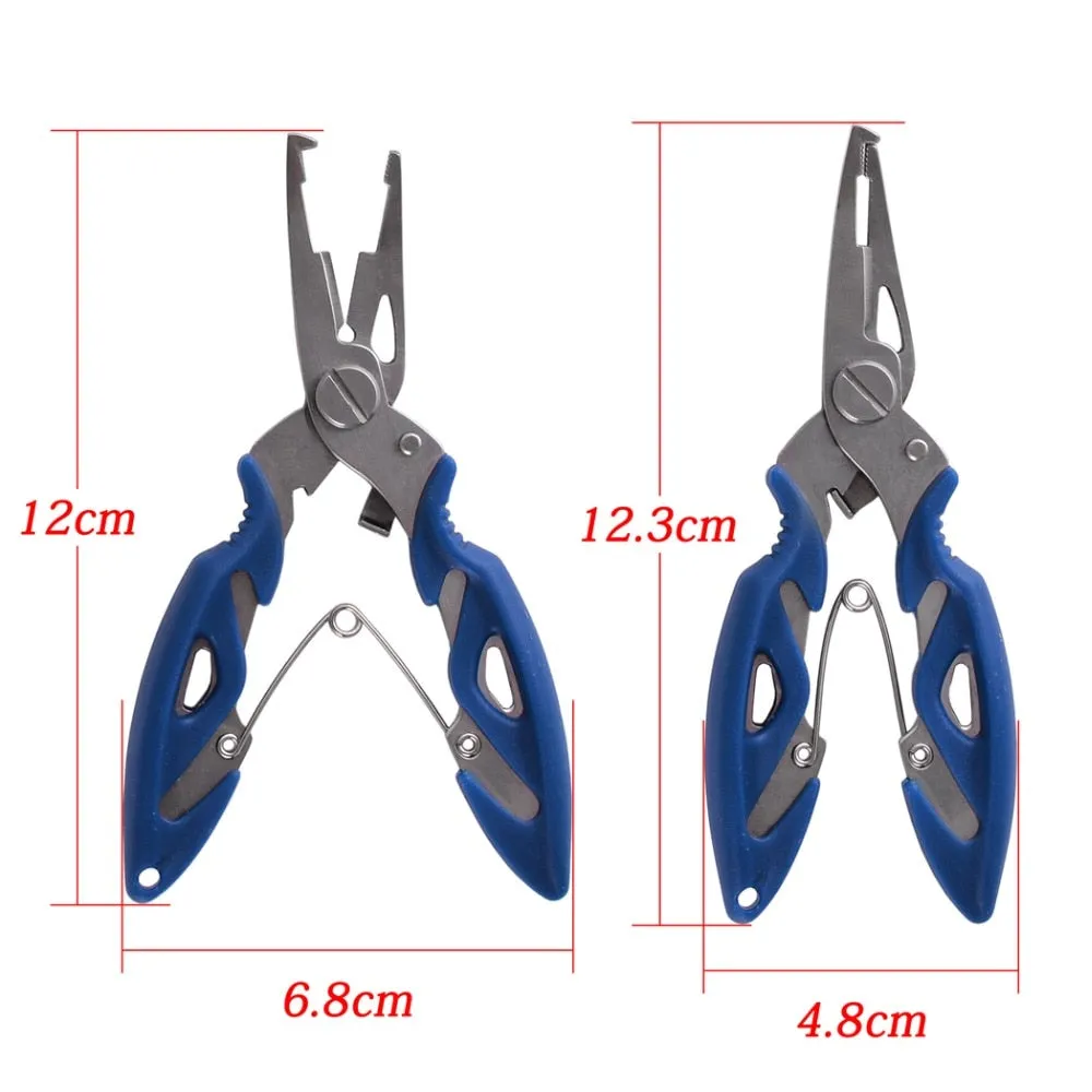 Multi Functional Fishing Pliers Scissors Line Cutter Hook Remover Fishing Clamp Accessories Tools With Lanyards Spring Rope