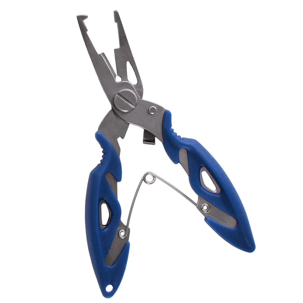 Multi Functional Fishing Pliers Scissors Line Cutter Hook Remover Fishing Clamp Accessories Tools With Lanyards Spring Rope