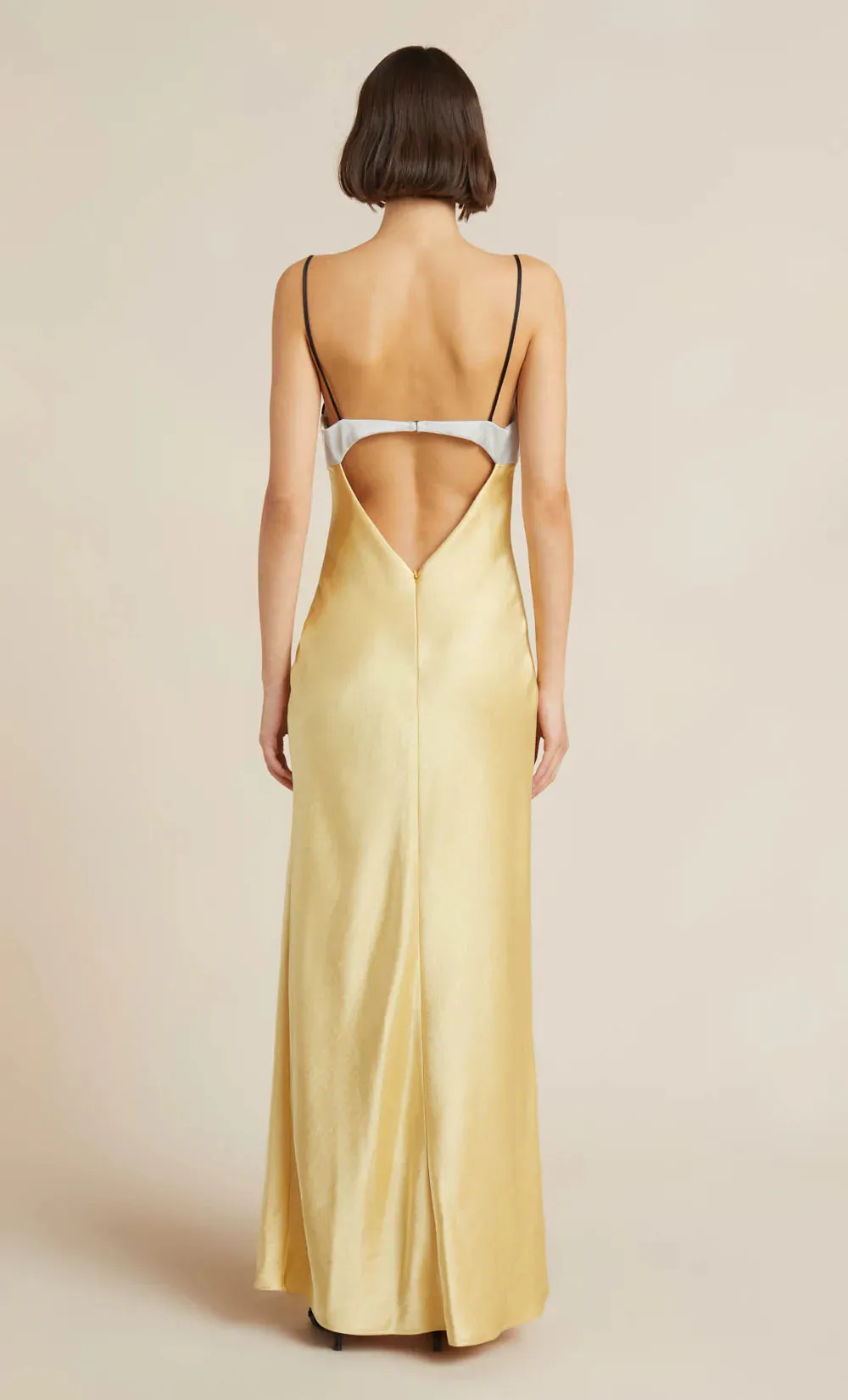 Nadia Bustier Maxi Dress - Straw / Ivory