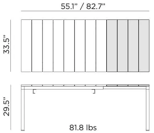 Nardi Rio 140 Aluminum Extendable Outdoor Table