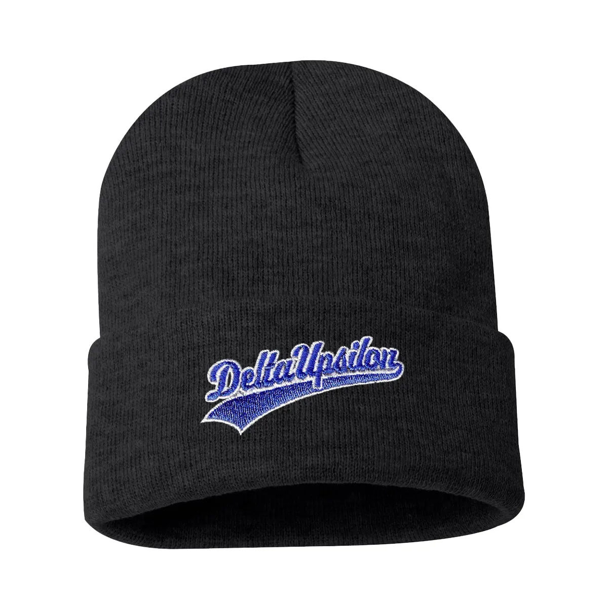 New! Delta Upsilon Signature Charcoal Beanie