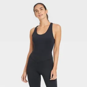 New - Women's Cross Back Active Bodysuit - JoyLab Black XS