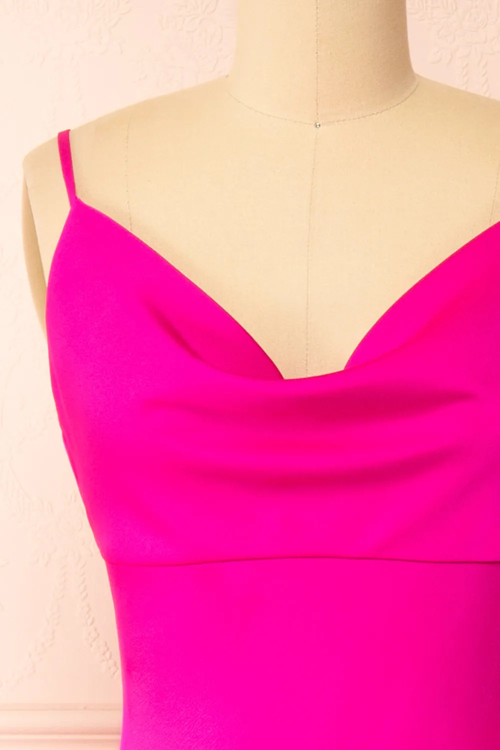 Octavia | Midi Fuchsia Slip Dress