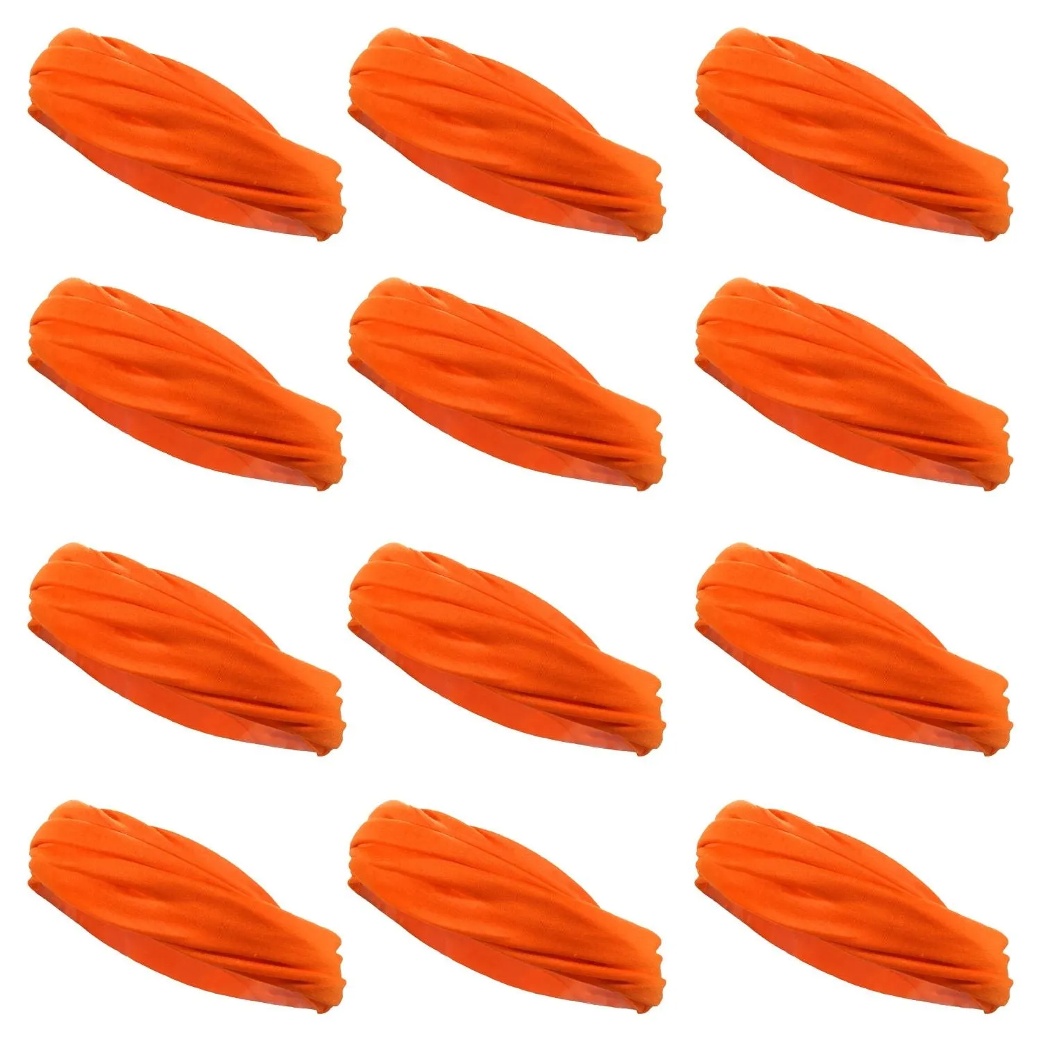 Orange Neck Gaiter Headbands - 12 Pack