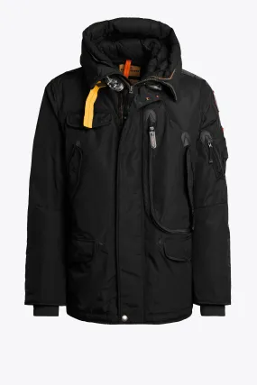 Parajumpers Men's Right Hand Winter Jacket with Hood in Black PMJCKMA03