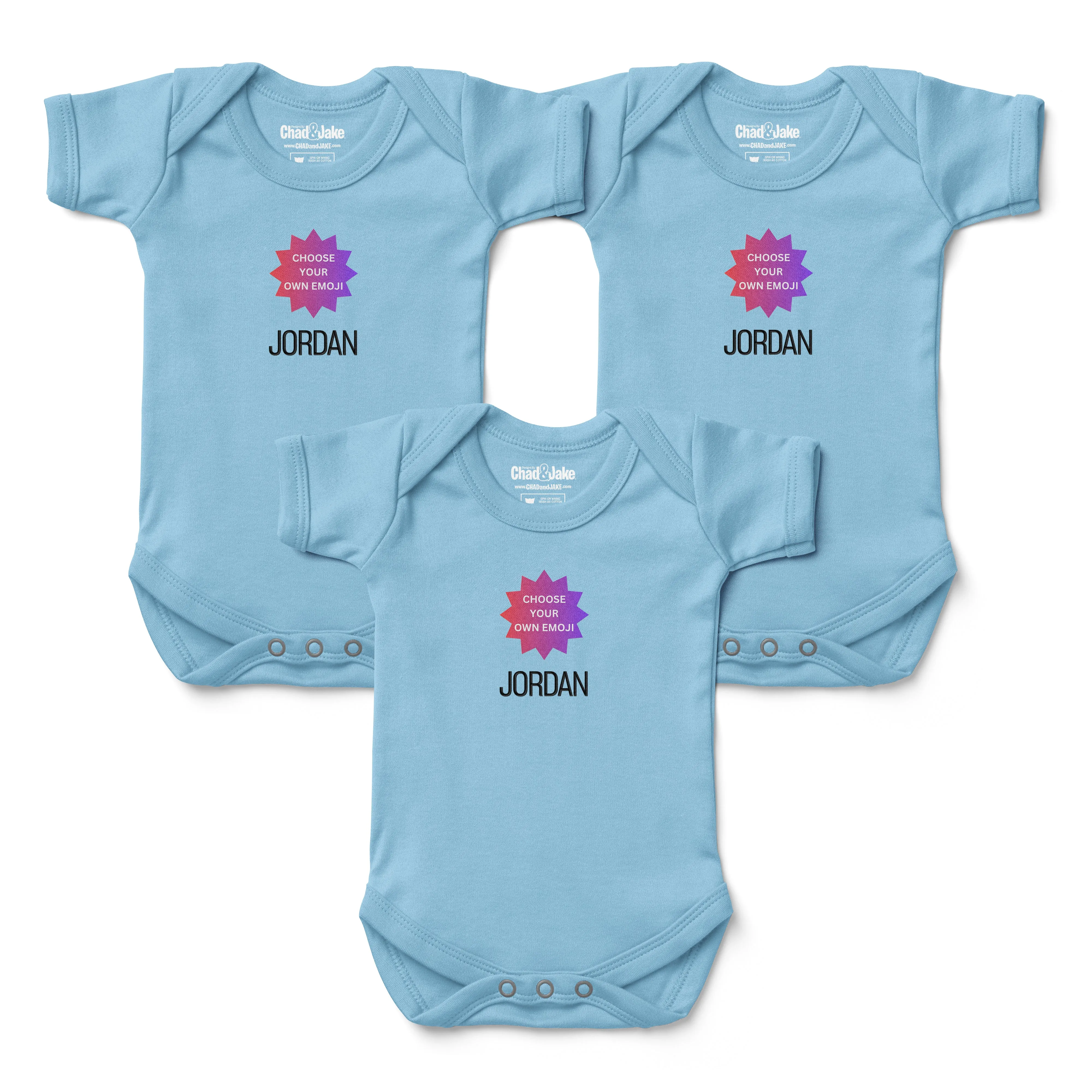 Personalized Emoji Bodysuit - 3 Pack Choose Your Own