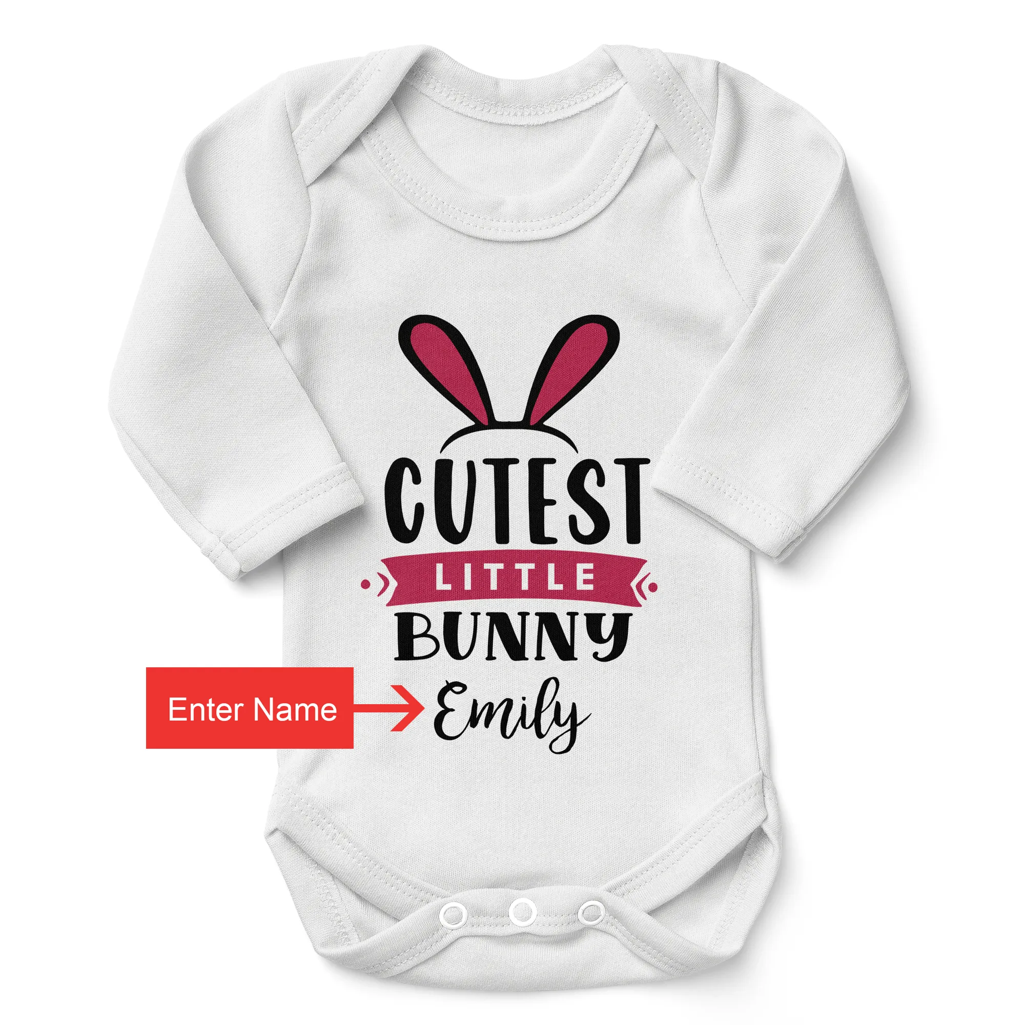 [Personalized] Endanzoo Organic Baby Bodysuit - Cutest Little Bunny Girl