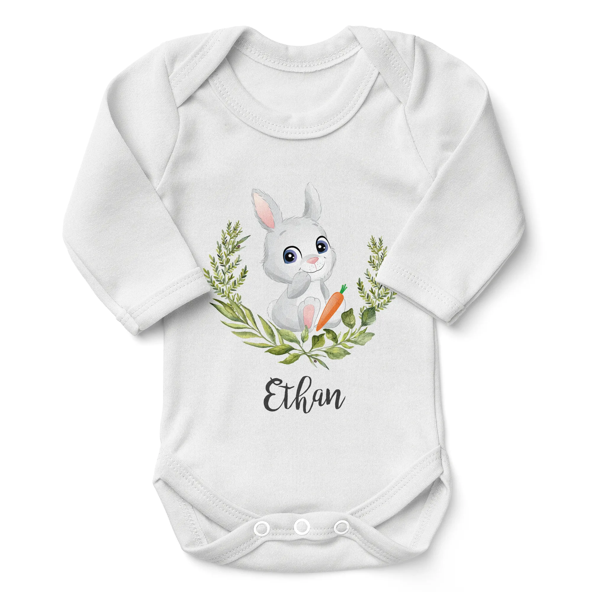 [Personalized] Endanzoo Organic Baby Bodysuit - Little Bunny