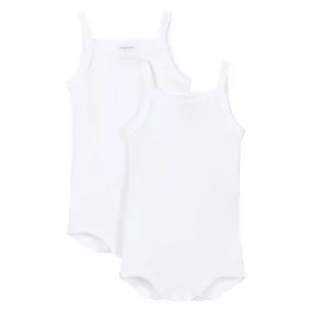 Petit Bateau Baby Girls Set of 2 Bodysuits With Straps