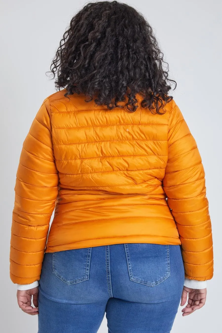 Plus Size Women's Winter Fitted Puffer Jacket