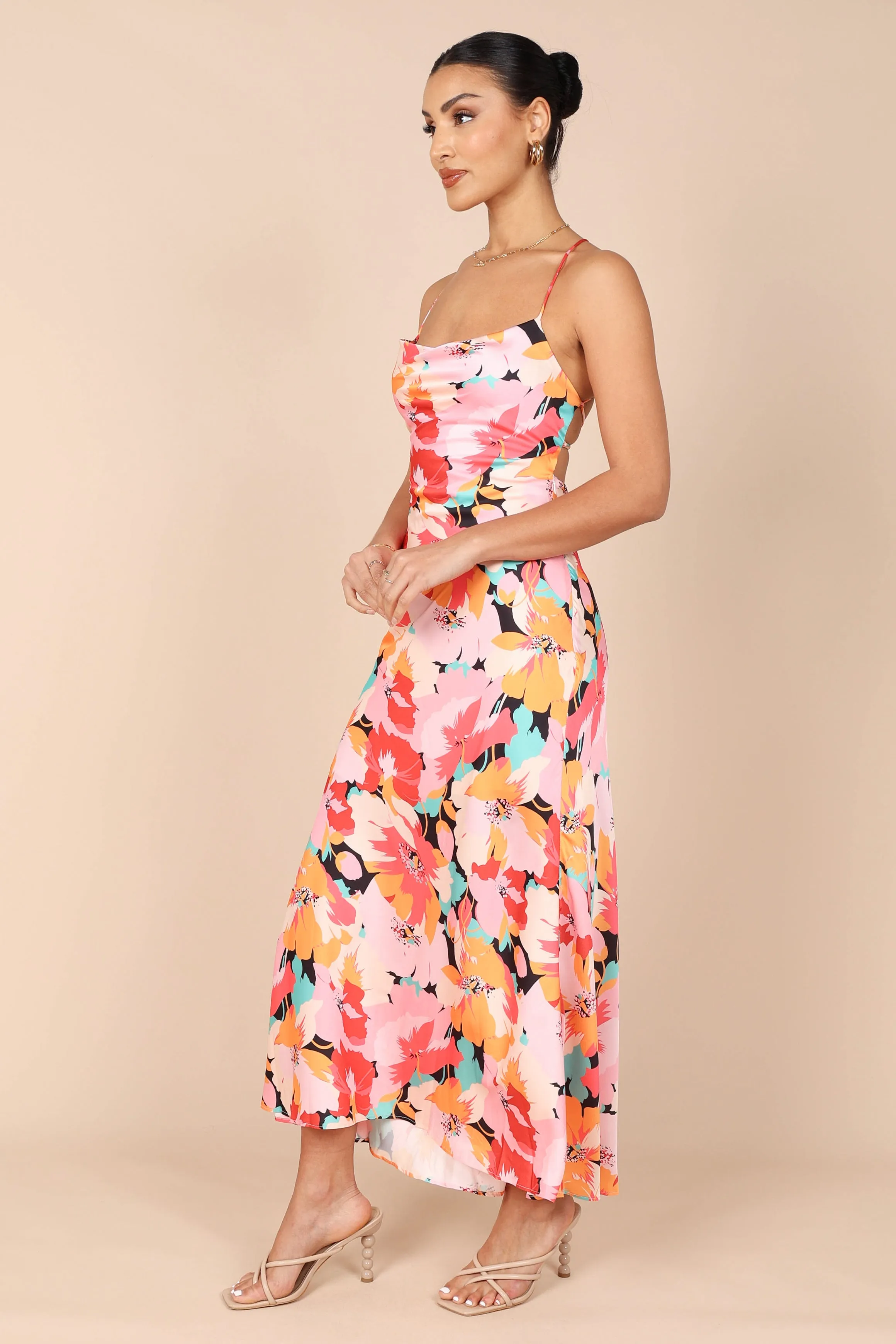 Posse Midi Slip Dress - Pink Floral