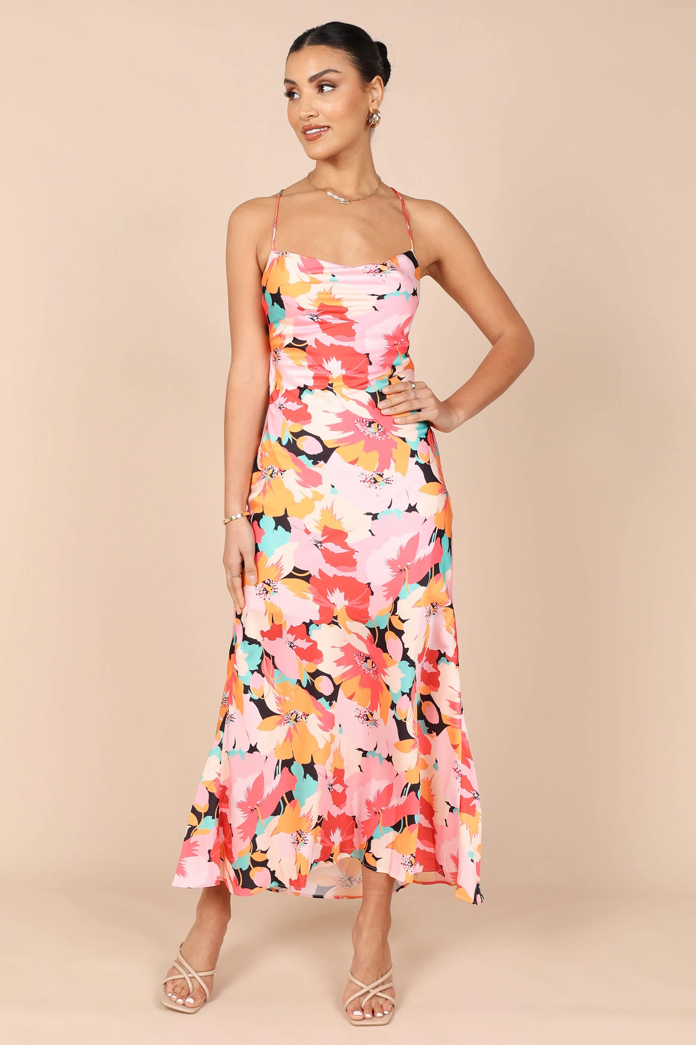 Posse Midi Slip Dress - Pink Floral