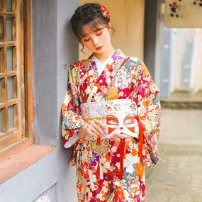 Red Japanese Kimono Robe