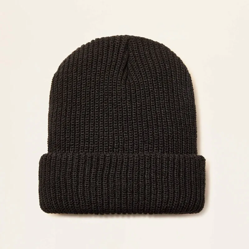 Rib Knit Insulated Cap - Black