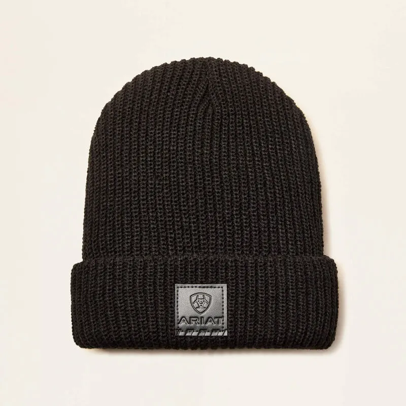 Rib Knit Insulated Cap - Black