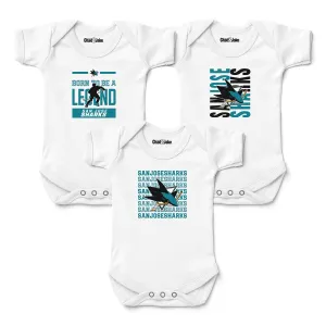 San Jose Sharks 3-Pack Bodysuits