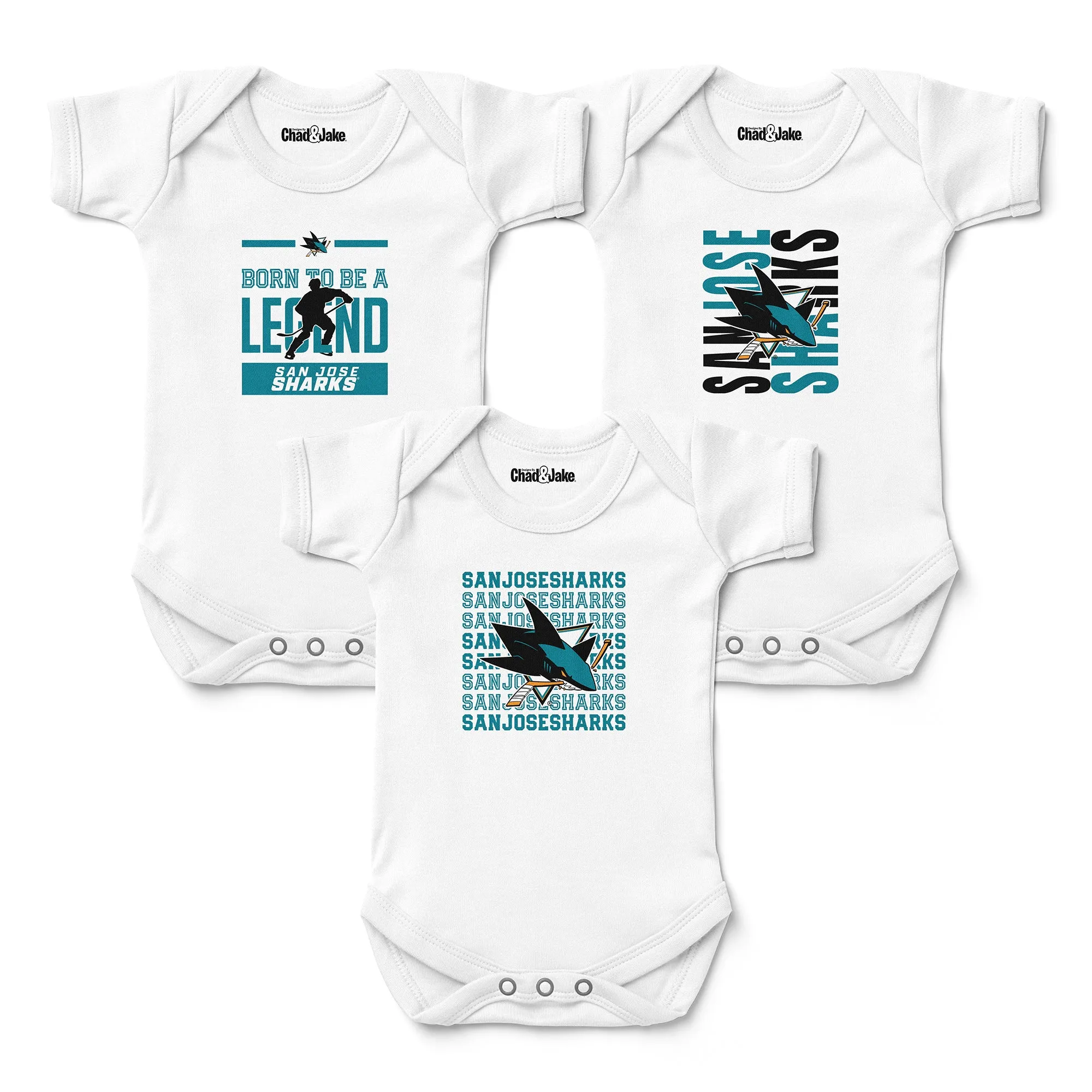 San Jose Sharks 3-Pack Bodysuits