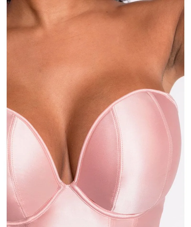 Scantilly Classique Plunge Padded Strapless Bodysuit - Powdery Pink